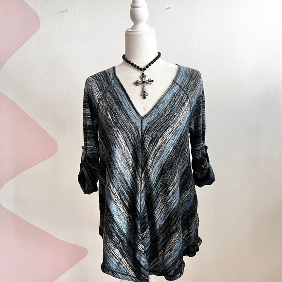 Vintage Striped Asymmetrical Top Fairy Grunge Y2K 2000s Gothic Grunge Medium - Picture 1 of 7